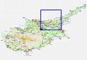 Administrativa mapa de Chipre