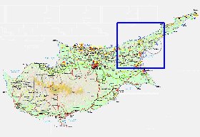 Administrativa mapa de Chipre