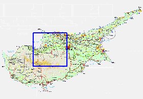 Administrativa mapa de Chipre