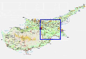 Administrativa mapa de Chipre