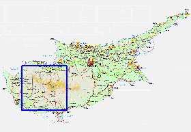 Administrativa mapa de Chipre