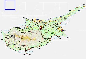 Administrativa mapa de Chipre