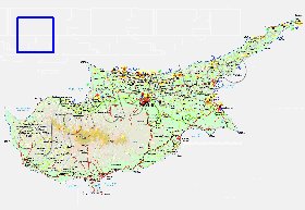 Administrativa mapa de Chipre