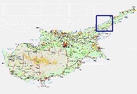 Administrativa mapa de Chipre