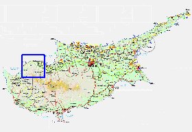 Administrativa mapa de Chipre