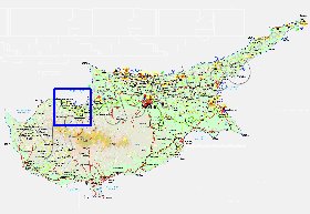 Administrativa mapa de Chipre