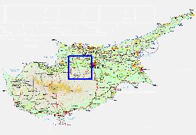 Administrativa mapa de Chipre