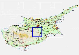 Administrativa mapa de Chipre