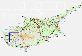 Administrativa mapa de Chipre