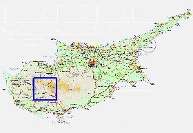 Administrativa mapa de Chipre