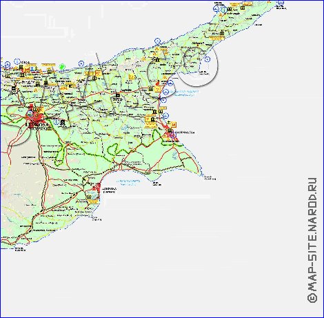 Administrativa mapa de Chipre