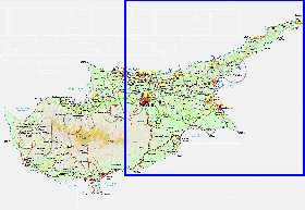 Administrativa mapa de Chipre