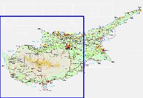 Administrativa mapa de Chipre