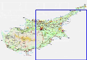 Administrativa mapa de Chipre