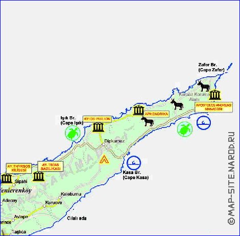 Administrativa mapa de Chipre