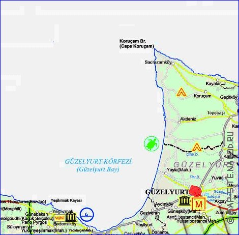 Administrativa mapa de Chipre