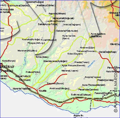 Administrativa mapa de Chipre