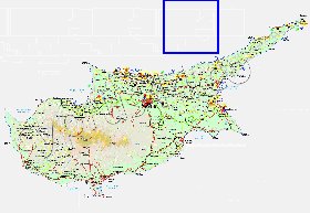 Administrativa mapa de Chipre