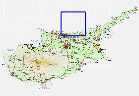 Administrativa mapa de Chipre