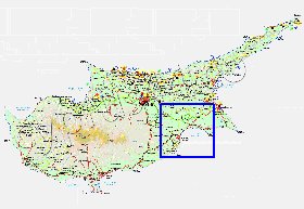 Administrativa mapa de Chipre