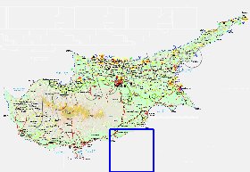 Administrativa mapa de Chipre