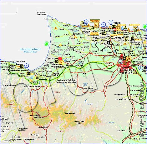 Administrativa mapa de Chipre