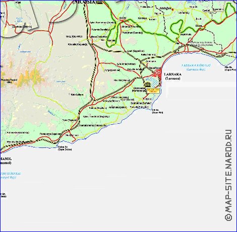 Administrativa mapa de Chipre