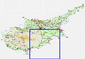 Administrativa mapa de Chipre