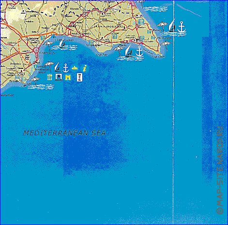 mapa de de estradas Chipre em ingles