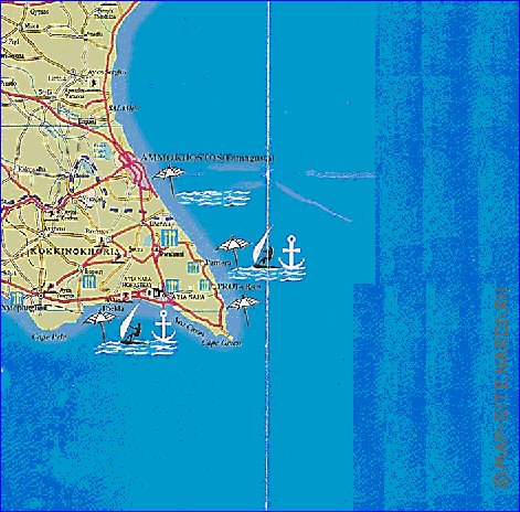 mapa de de estradas Chipre em ingles