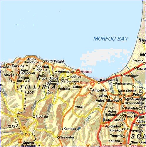 carte de des routes Chypre