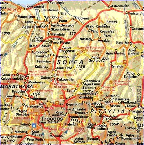 carte de des routes Chypre