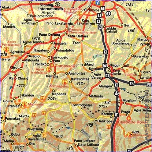 carte de des routes Chypre