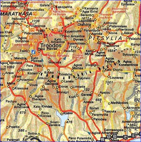 carte de des routes Chypre