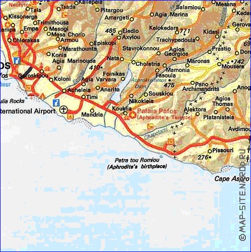 carte de des routes Chypre