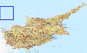 mapa de de estradas Chipre