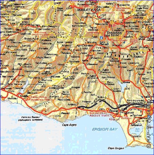 carte de des routes Chypre