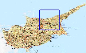 mapa de de estradas Chipre