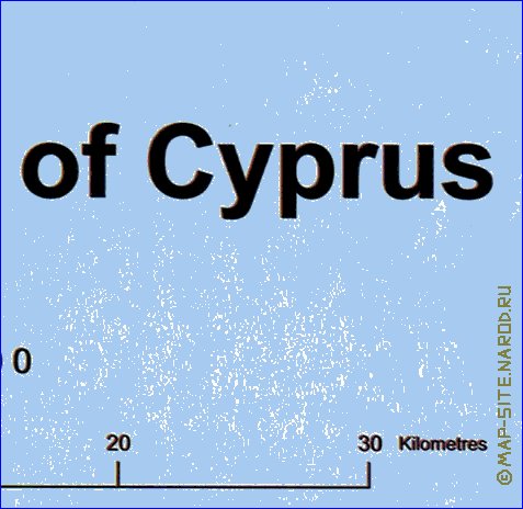 mapa de Chipre em ingles