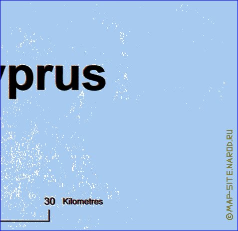 mapa de Chipre em ingles