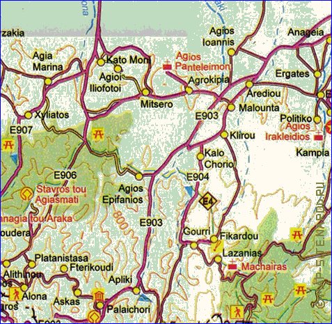 mapa de Chipre em ingles