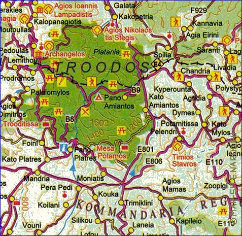 carte de Chypre en anglais