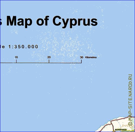 mapa de Chipre em ingles