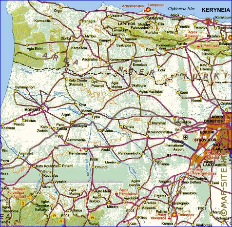 carte de Chypre en anglais