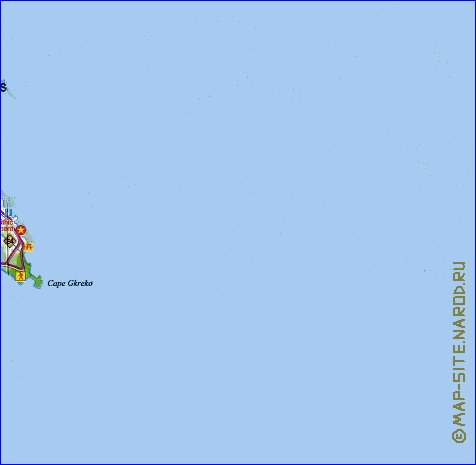 mapa de Chipre em ingles