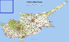 carte de Chypre en anglais