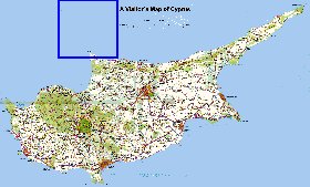 carte de Chypre en anglais