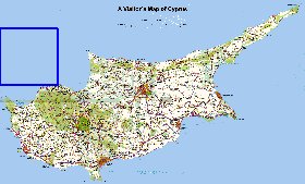 carte de Chypre en anglais