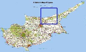 carte de Chypre en anglais