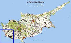 carte de Chypre en anglais